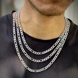 4mm Figaro Chain Necklace - Stainless Steel Necklace Men