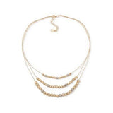 Anne Klein Gold-Tone Pave Fireball & Bead Layered Necklace, 16 + 3" Extender"