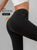 4pcs High-Waisted Flare Sharkskin Leggings – Slim Fit, Lightweight & Sculpting Yoga Pants