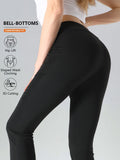 4pcs High-Waisted Flare Sharkskin Leggings – Slim Fit, Lightweight & Sculpting Yoga Pants