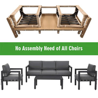 Premium Outdoor Aluminum Furniture Set For Backyard & Poolside, 4PCS (SAK73532)