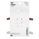 Eklips Frosted Bow Hair Clips Matte Brown & Beige 2 Pack