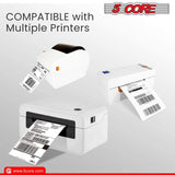5 Core 4"x6" Direct Thermal Shipping Label 16Pk 4x6 Roll Direct 250/paper Sticker/Perforated White Mailing Labels, Commercial Grade, Premium Adhesive, Works w Most Thermal Printers- DTL 16PK