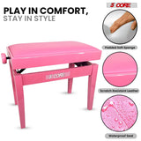 5 Core Adjustable Piano Bench Thick 3.25" Solid Wood Keyboard Stool Heavy Duty Musician Chair