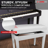 5 Core Adjustable Piano Bench Thick 3.25" Solid Wood Keyboard Stool Heavy Duty Musician Chair