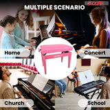 5 Core Adjustable Piano Bench Thick 3.25" Solid Wood Keyboard Stool Heavy Duty Musician Chair