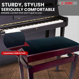 5 Core Adjustable Piano Bench Thick 3.25" Solid Wood Keyboard Stool Heavy Duty Musician Chair