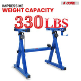 5 CORE Keyboard Stand Riser Z Style Height Width Adjustable Portable Heavy Duty Music Stands Holder for Kids and Adults Fits 54 to 88 Key Electric Pianos - KS Z1 BLU HD