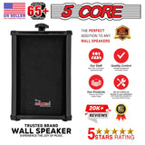 5 CORE Outdoor Speakers Pair Stereo in Wall Speaker 100W Peak Passive Mount Wired Waterproof Patio House Garage Indoor Exterior Audio System Bocinas para Casa - 10T G 2PCS
