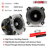5 Core Tweeters Speakers Car Audio Pair 600W Combined Peak 4 Ohm 3.5 Inch Aluminum Super Bullet Tuiters Para Sonido Para Carro - TW BLT 180 CH PAIR
