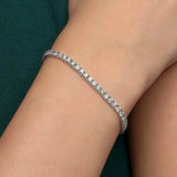 5 Cts Lab-Grown Round Brilliant Cut Diamonds Tennis Bracelet in 14K White Gold
