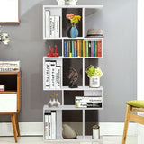 5 Cubes Ladder Shelf Corner Bookshelf Display Rack Bookcase