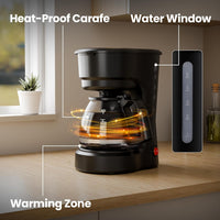 5-Cup Drip Coffee Maker - Programmable, Auto Brew, Auto Pause, Keep Warm Function CM3710H