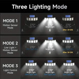 5 Heads Solar 300 LED Light Outdoor Motion Sensor Waterproof Wide-angle Illumination Wall Lamp