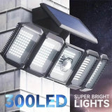 5 Heads Solar 300 LED Light Outdoor Motion Sensor Waterproof Wide-angle Illumination Wall Lamp