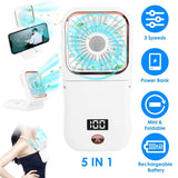 5-in-1 Folding Rechargeable Hands Free Mini Fan