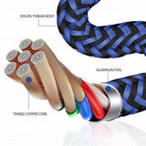 5-Pack: Heavy Duty Braided iPhone Lightning USB Cable Charger Cords