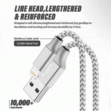 5-Pack: Heavy Duty Braided iPhone Lightning USB Cable Charger Cords