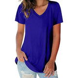 5-Pack: Ladies Ultra Soft Cotton Blend Basic V-Neck Short Sleeve Shirts