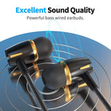 5-Pack: Microphone Wired Earbuds Isolating In-Ear Headphones