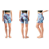 5-Pack: Women's High Waisted Tie Dye Athletic Biker Shorts