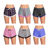 5-Pack: Women's Soft Comfy Printed Lounge Sleep Pajama Short