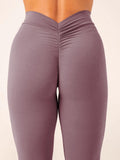 5 Pack Women's Solid Color Hip-raising High-waisted V-back Waist Seamed Yoga Fitness Tights, Women-Butt Lift High Waisted Tummy Control Yoga Pants-Workout Running Leggings