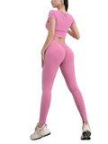 5 Pack Women's Solid Color Hip-raising High-waisted V-back Waist Seamed Yoga Fitness Tights, Women-Butt Lift High Waisted Tummy Control Yoga Pants-Workout Running Leggings