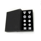 5-Pair Set: Sterling Silver Crystal Stud Set Made with Swarovski Elements