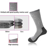 5-Pairs: Men's Warm Thick Merino Lamb Wool Socks for Winter Cold Weathers