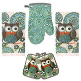 5-Piece: Assorted Kitchen Set: Towels, Potholder, Mitt