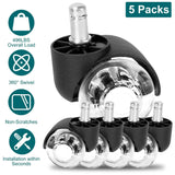 5-Piece: Office Chair Wheels Replacement