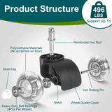 5-Piece: Office Chair Wheels Replacement