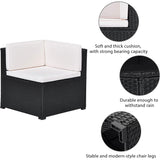 5-Piece: Patio Rattan PE Wicker Furniture Corner Sofa Set
