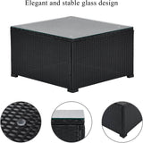 5-Piece: Patio Rattan PE Wicker Furniture Corner Sofa Set
