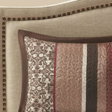5 Piece Reversible Jacquard Bedspread Set Red King