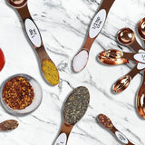 5-Piece Set: Copper Dual-Sided Stackable Magnetic Measuring Spoons