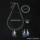 5-Piece Set: Stylish Jewelry Set for Women, Pair of Earrings, Necklace, Ring and Bracelet Adorned with Glass Accents