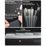 5 Pocket Folder with Labels, Letter Size Expanding File Folder Organizer