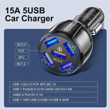 5 Port USB Fast Car Charger with LED Display