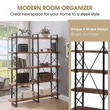 5-Tier Bookcase Industrial Bookshelf