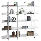 5-Tier Bookcase Tall Bookshelf, Storage Shelf with Metal Frame