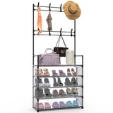 5-Tier Dustproof Entryway Hall Tree Coat and Shoe Rack