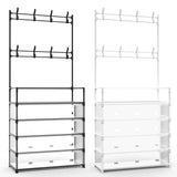 5-Tier Dustproof Entryway Hall Tree Coat and Shoe Rack