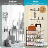 5-Tier Dustproof Entryway Hall Tree Coat and Shoe Rack