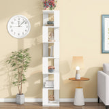 5 tier Rotating Bookshelf, Floor Rack Simple Bookcase with Acrylic plate Student Multi-Function Creative Bookshelf for Living Room with anti-toppling base