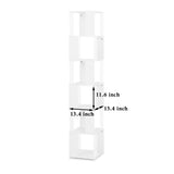 5 tier Rotating Bookshelf, Floor Rack Simple Bookcase with Acrylic plate Student Multi-Function Creative Bookshelf for Living Room with anti-toppling base
