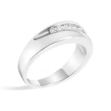 Men's.925 Sterling Silver 1/2 Cttw Diamond 9 Stone Band Ring - Size 10
