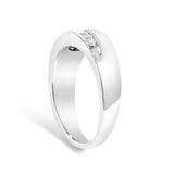 Men's.925 Sterling Silver 1/2 Cttw Diamond 9 Stone Band Ring - Size 10