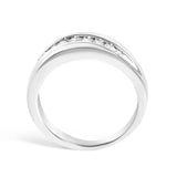 Men's.925 Sterling Silver 1/2 Cttw Diamond 9 Stone Band Ring - Size 10